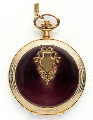 (169) HIGH-QUALITY GOLD MOULINET SAVONNETTE POCKET WATCH WITH FABERG&Eacute; MARK, CIRCA 1910-1920. Gold 