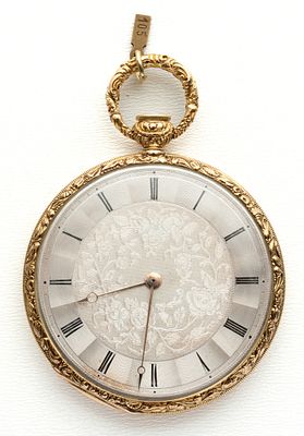 (105) AUG. STEINER LA CHAUX-DE-FONDS, GOLD QUARTER REPEATER WATCH, 1838. Case: Gold, 1 Neuch&acirc;tel 
