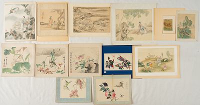 COLLECTION OF 13 PICTURES. China / Japan, graphics and watercolors, 19th/20th century. 
various 