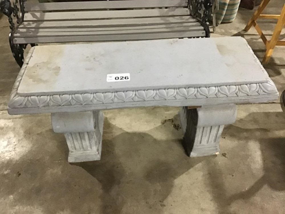 Lot 26: STONE BENCH