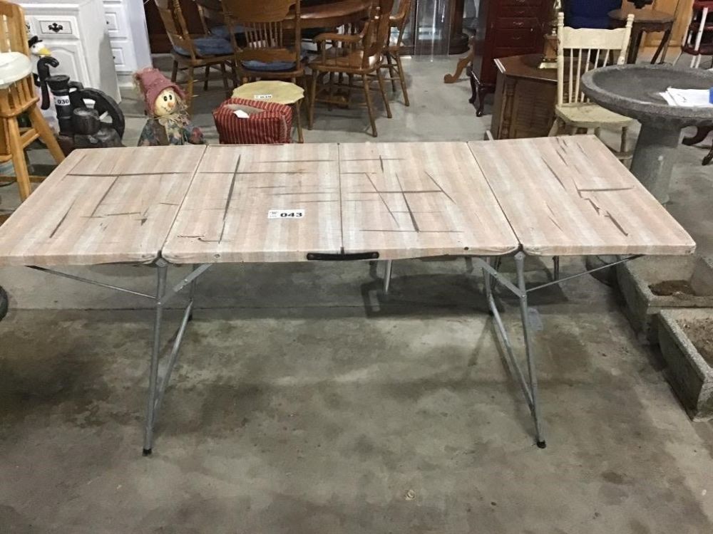 Lot 43: METAL FOLDING TABLE 6 ft x 30 inches
