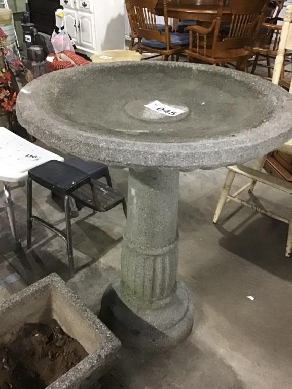 Lot 45: CONCRETE BIRD BATH 34 inches tall