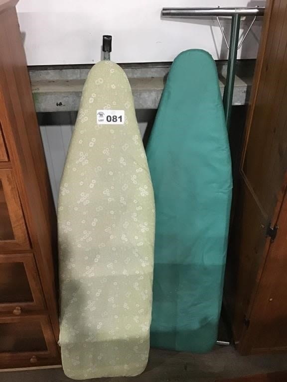 Lot 81: IRONING BOARDS, 1 with VINTAGE CLOTHES RACK