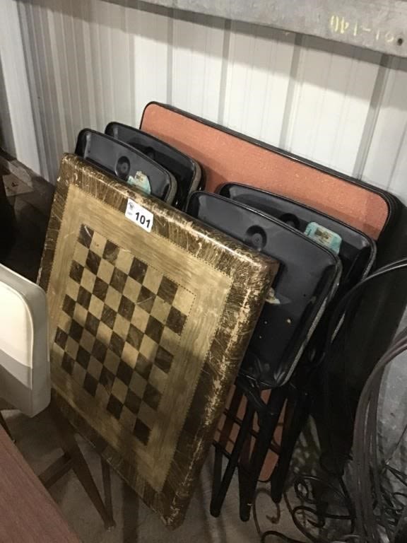 Lot 101: 2 CARD TABLES, 4 CHAIRS