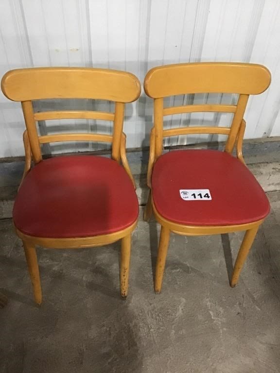 Lot 114: 2 WOODEN CHAIRS