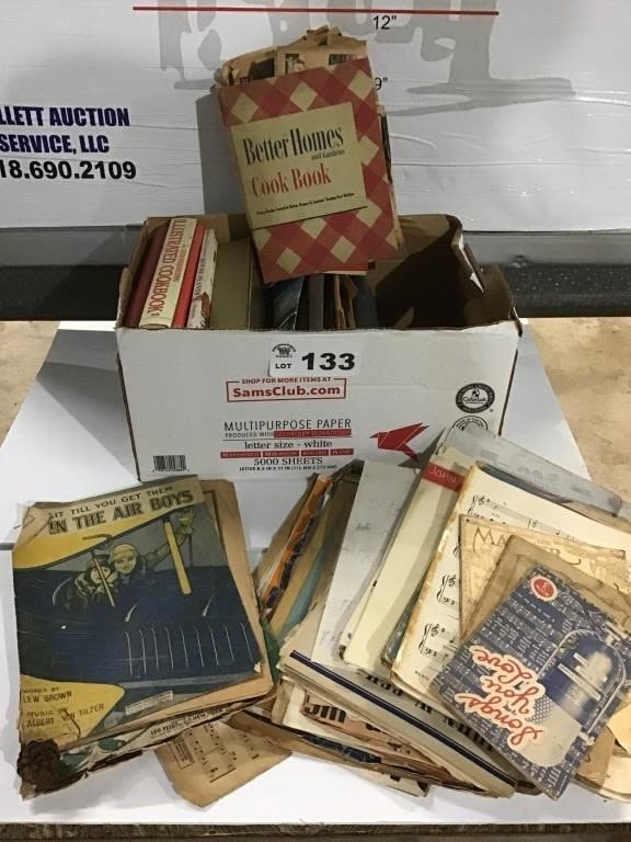 Lot 133: COOKBOOKS, SONG BOOKS