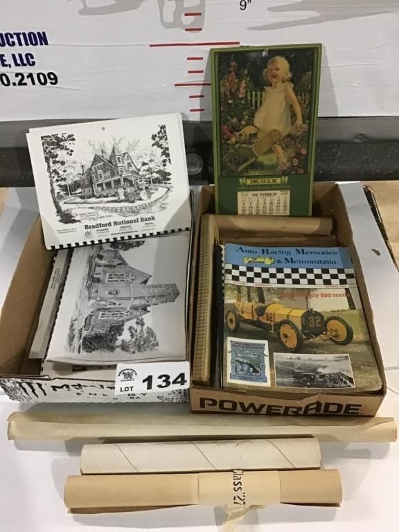Lot 134: VINTAGE CALENDAR, DIPLOMAS, HORSFALL PRINTS