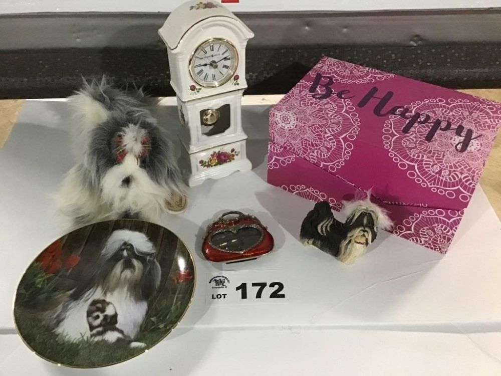 Lot 172: BOX, SHIZ TZU DECOR, CLOCK
