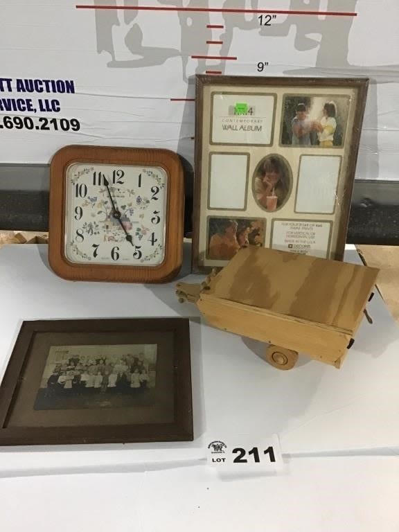 Lot 211: SCHOOL PICTURE, MODEL CAMPER, PICTURE FRAME,