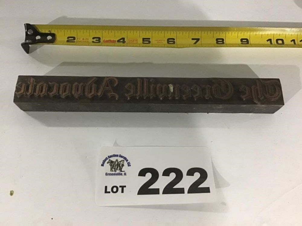 Lot 222: GREENVILLE ADVOCATE LEAD DIE