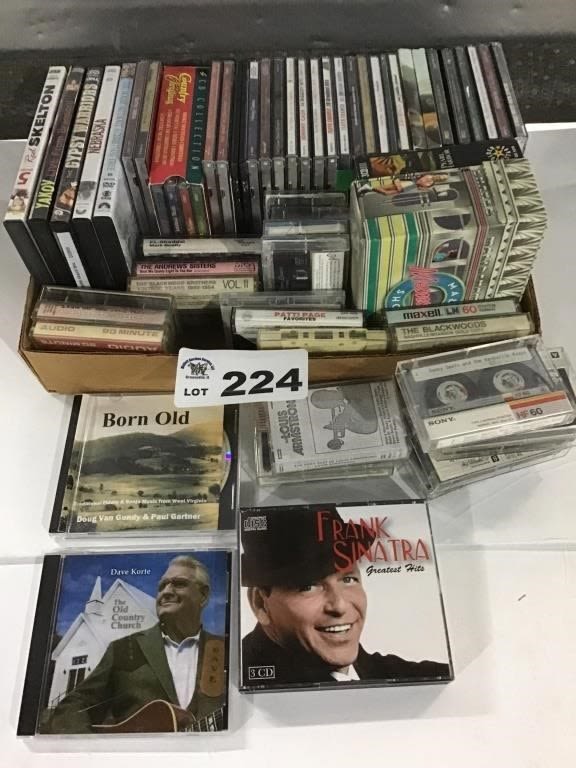 Lot 224: DVDS, CDS, CASSETTES