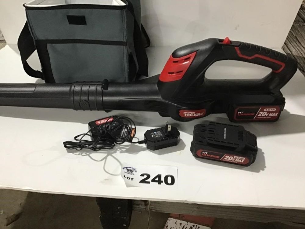Lot 240: CORDLESS BLOWER, BATTERIES AND CHARGER
