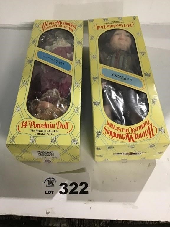 Lot 322: 14 IN.  PORCELAIN DOLLS  (2)