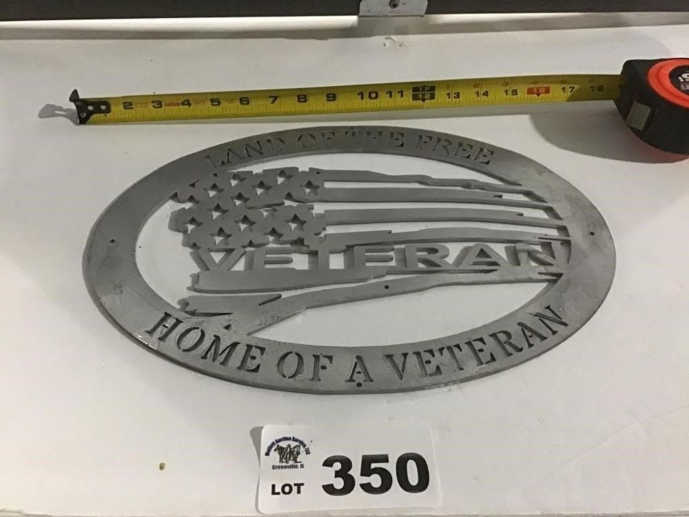 Lot 350: VETERANS STEEL PLAQUE