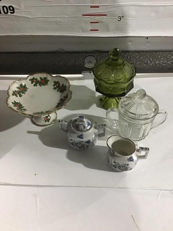 Lot 355: COIN GLASS, SERVING DISHES