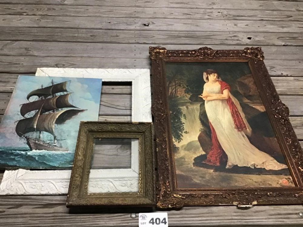 Lot 404: VINTAGE PICTURE FRAMES, PICTURES