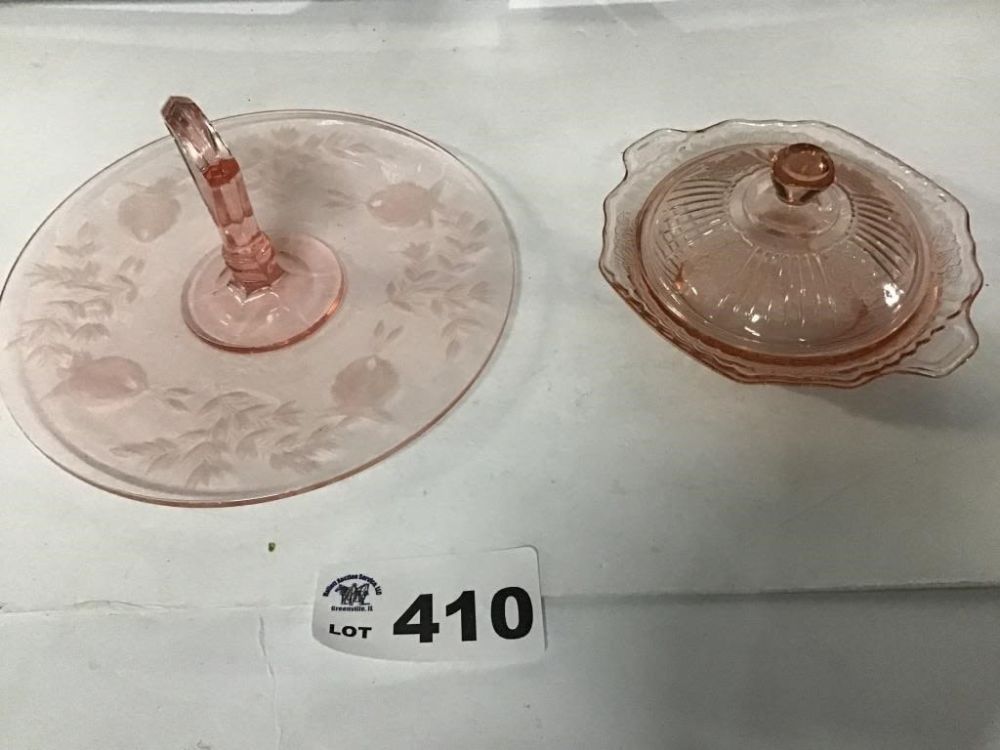Lot 410: PINK DEPRESSION PIECES