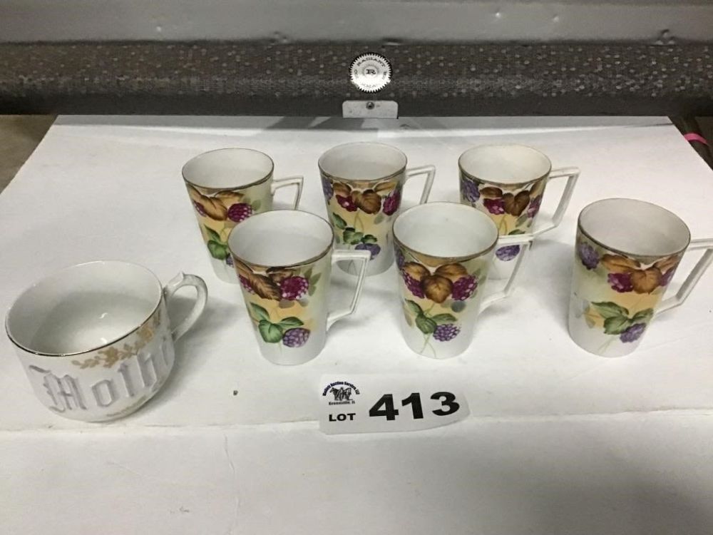 Lot 413: HANDPAINTED NIPON CUPS, MOTHER CUP GERMANY