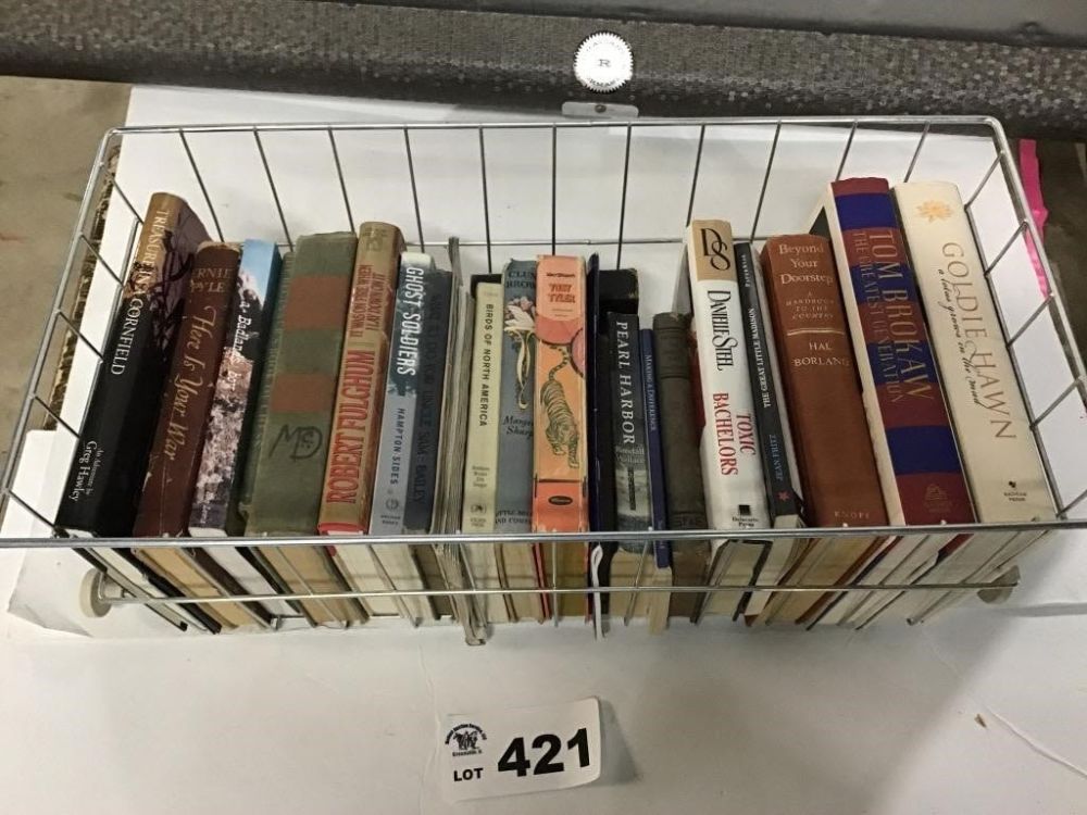 Lot 421: BOOKS, WIRE BASKET