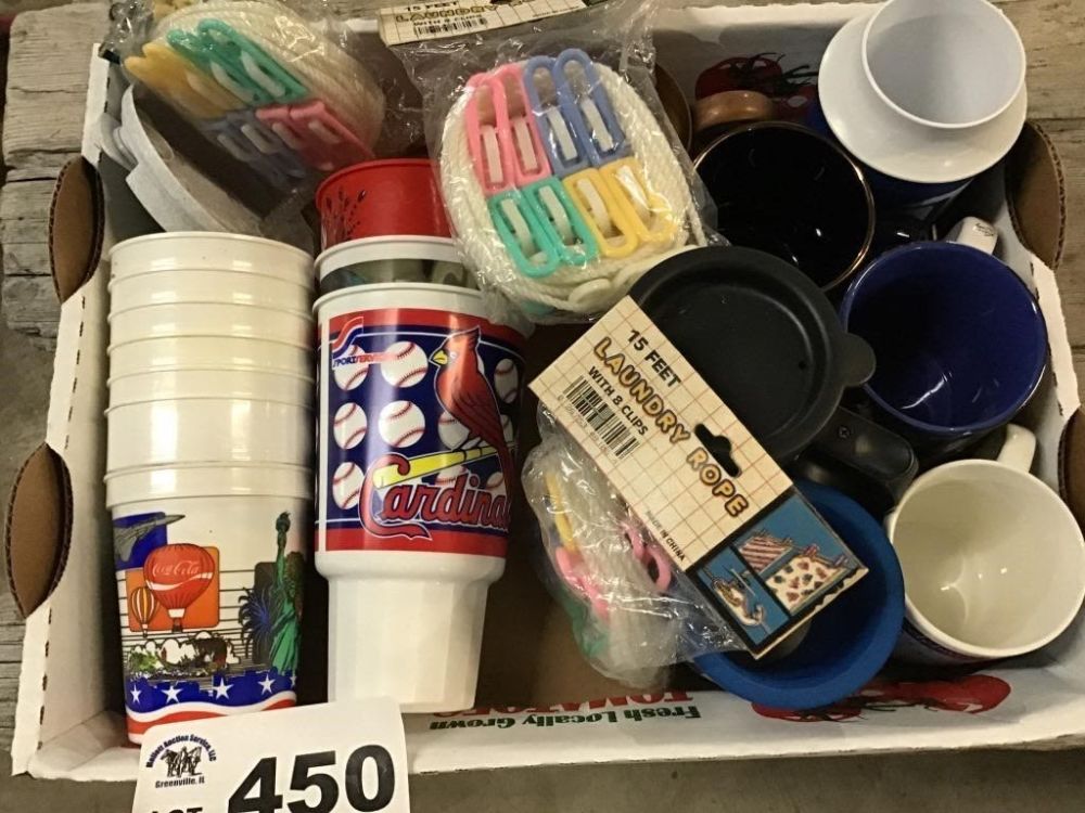 Lot 450: CUPS, LAUNDRY ROPE