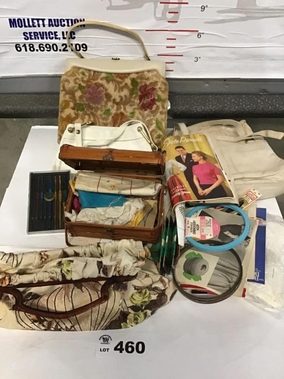 Lot 460: PURSES, CROCHET ITEMS
