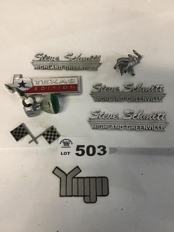 Lot 503: CAR BADGES, STEERING WHEEL KNOB
