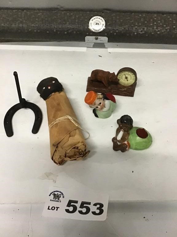 Lot 553: BLACK AMERICAN PIN CUSHION, DOLL, BEAR