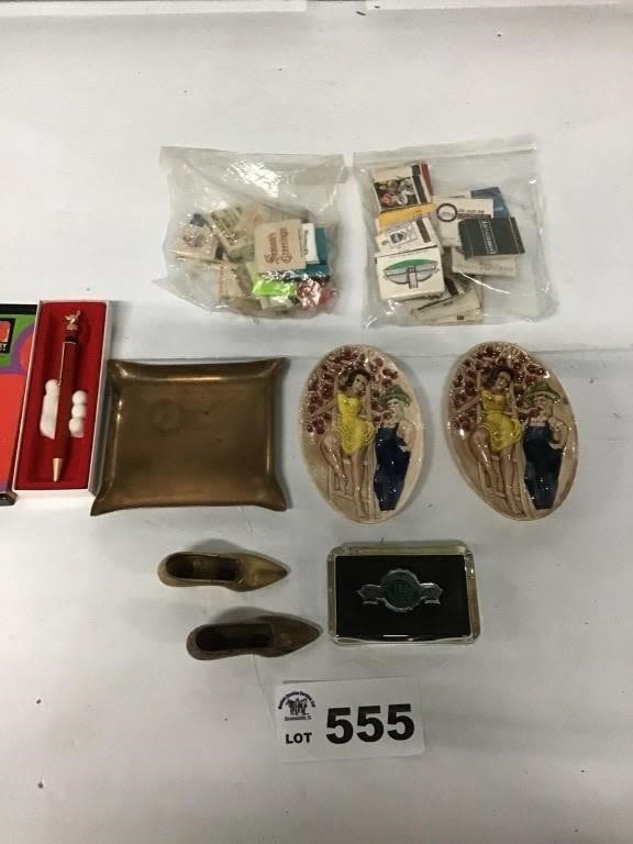 Lot 555: GREENVILLE ADVOCATE PAPERWEIGHT, MATCHES, BRASS