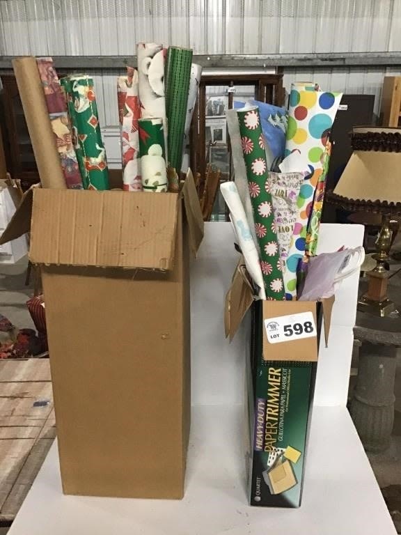 Lot 598: 2 BOXES WRAPPING PAPER