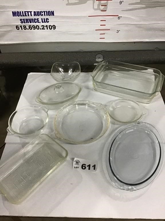 Lot 611: GLASSBAKE, PRYEX BAKING DISHES