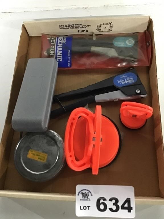 Lot 634: POP RIVET GUNS,  SUCTIONING CUPS