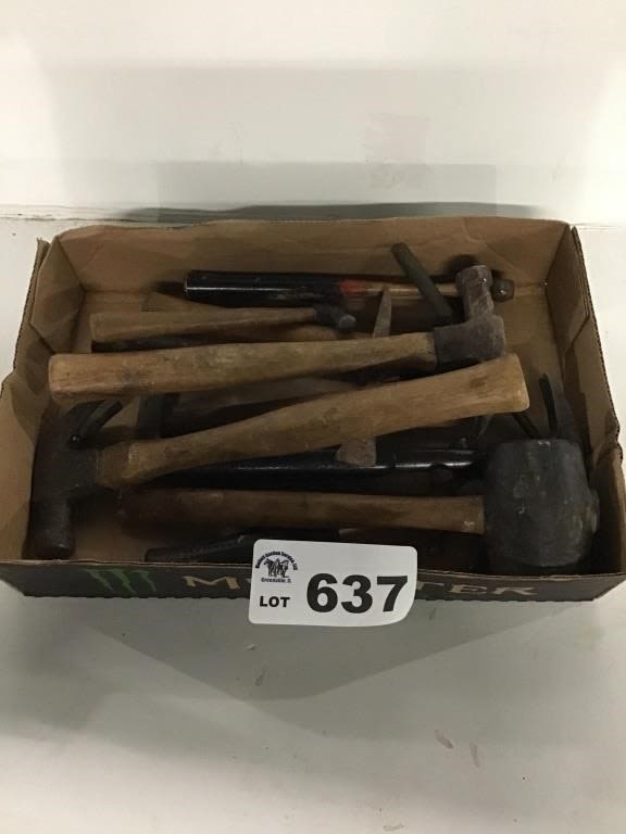 Lot 637: BOX FULL HAMMERS