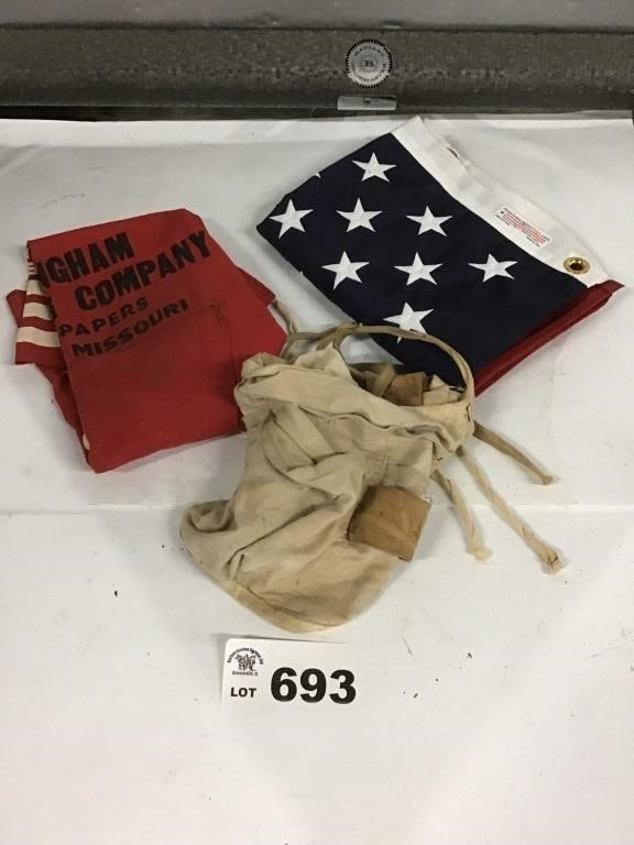Lot 693: AMERICAN FLAG, TOOL BELTS
