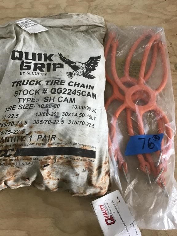 Lot 76: TRUCK TIRE CHAINS.  NIB