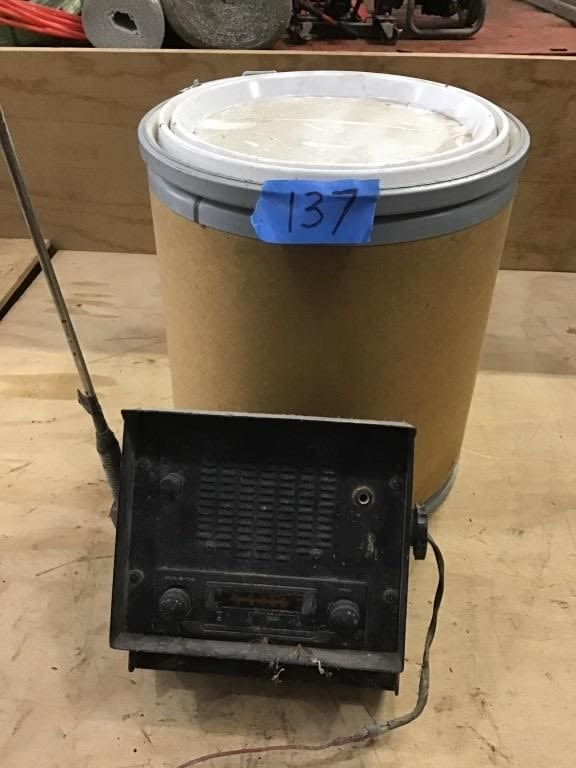 Lot 137: TRACTOR RADIO,  EMPTY CARDBOARD BARREL