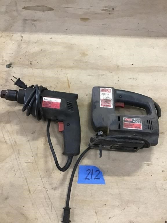Lot 212: JIG SAW. AND. DRILL