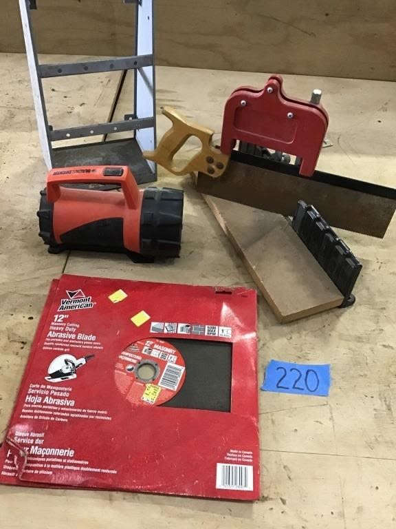 Lot 220: MITER SAW,  LIGHT,  12. INCH ABRASIVE BLADE