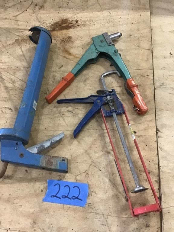 Lot 222: CAULK GUNS,  RIVET GUNS