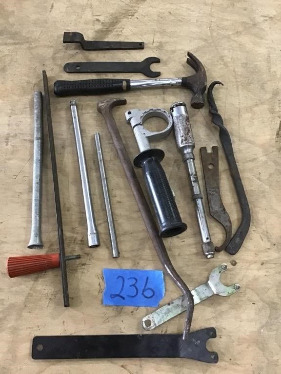 Lot 236: EXTENSIONS, PRY BAR, HAMMER,  OTHER
