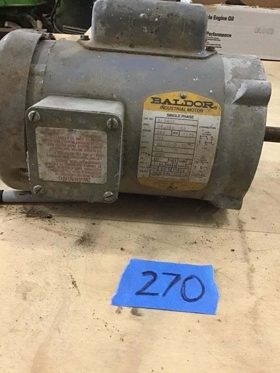 Lot 270: 1/3. HP. BALDOR ELECTRIC MOTOR