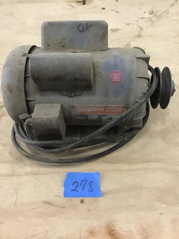 Lot 278: DAYTON. 1 1/2. HP ELECTRIC MOTOR