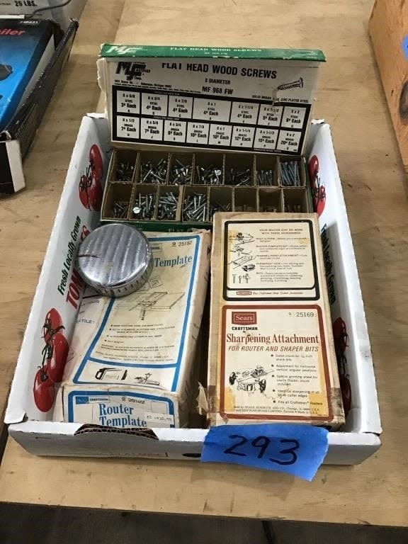 Lot 293: ROUTER  ATTACHMENTS,  WOOD SCREWS
