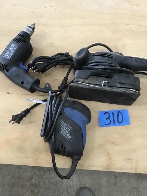 Lot 310: ELECTRIC SANDER, DRILL, JIG SAW