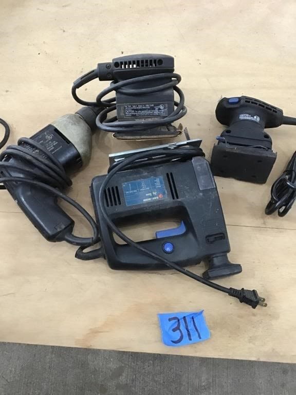 Lot 311: ELECTRIC DRILL, JIG SAW,  SANDERS