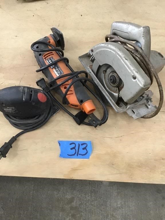 Lot 313: CIRCULAR SAW, FINISHING SANDERS