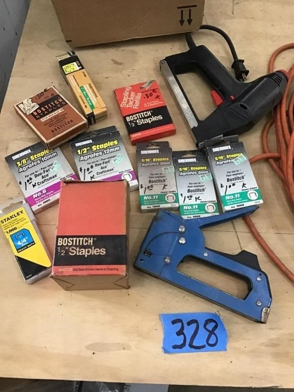 Lot 328: STAPLES AND STAPLE GUNS