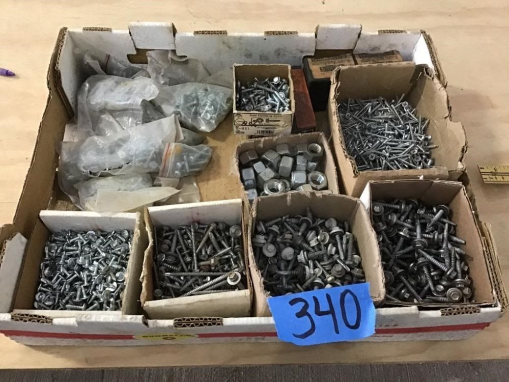 Lot 340: SELF TAPPING SCREWS, NUTS