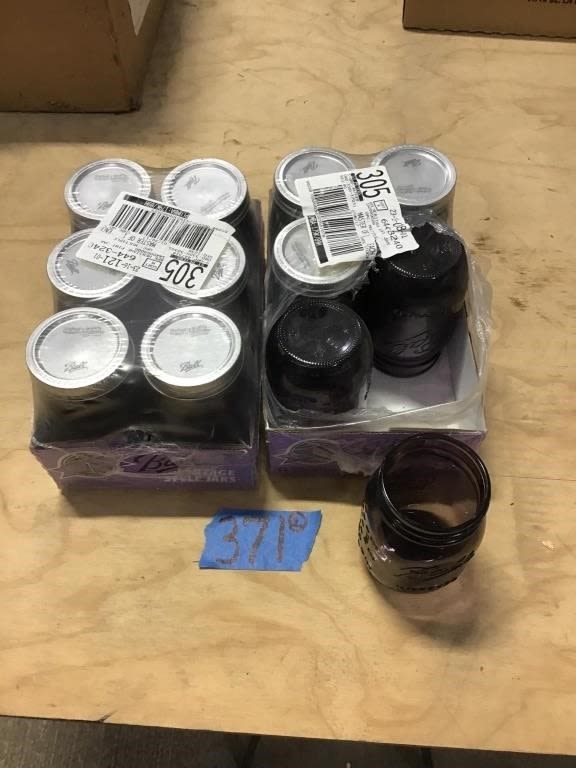 Lot 371: PURPLE PINT JARS.   NIB