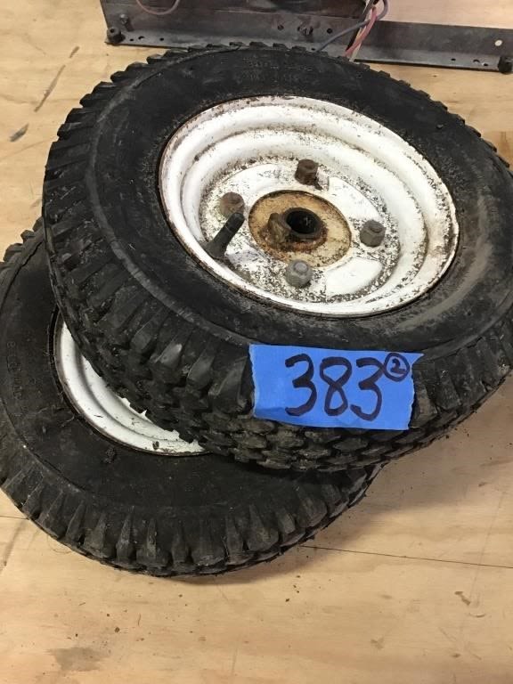 Lot 383: 2.  9. INCH. LAWN MOWER WHEELS
