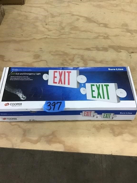 Lot 397: EXIT SIGN.   NIB